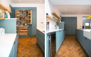 Aldana Kitchen in Light Teal by Everfine Installations