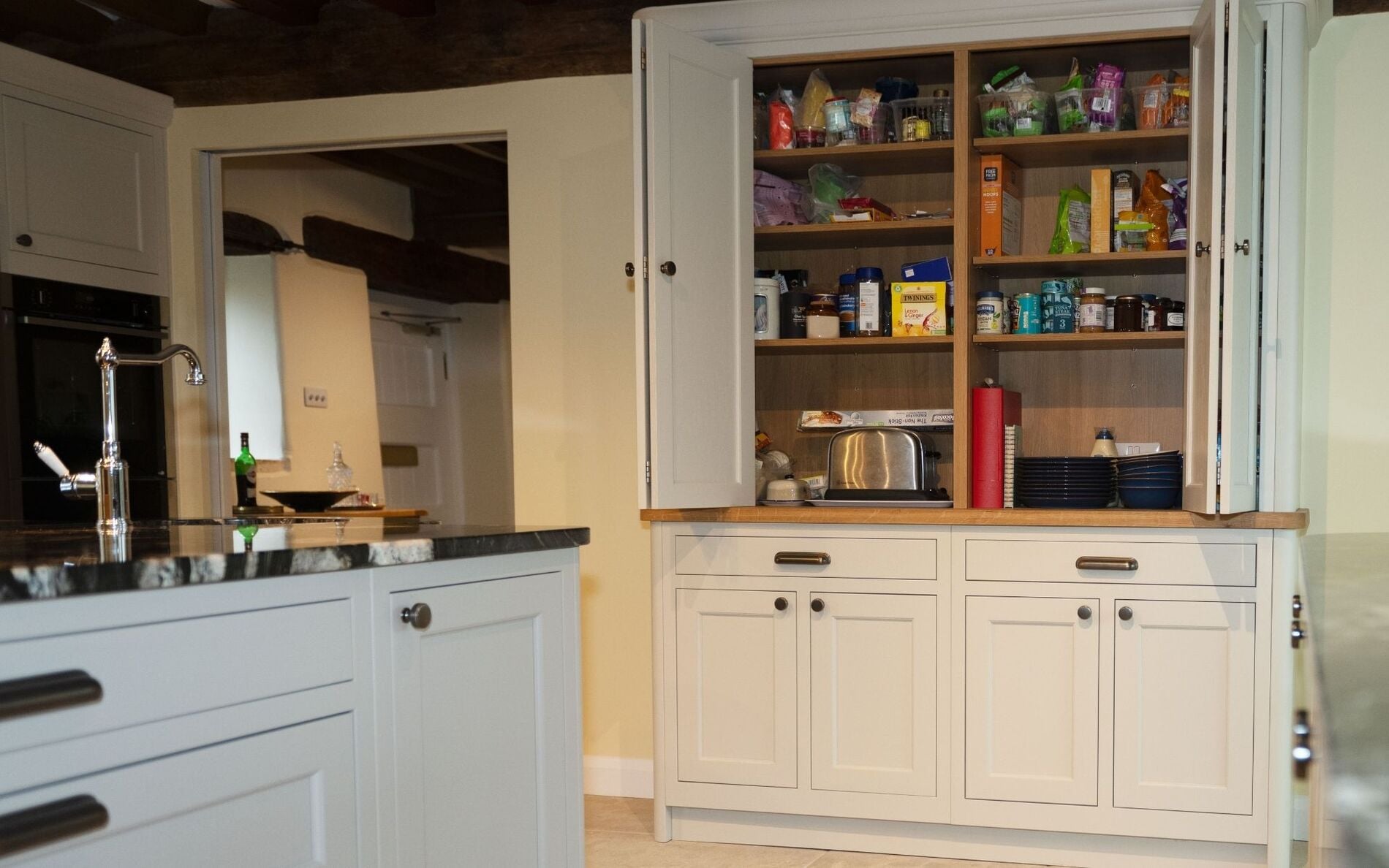 Belgravia Kitchen in Shell and Cashmere by Sarah Jane Kitchens
