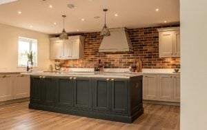 Belgravia Kitchen in Shell and Deep Forest by Stag Kitchens