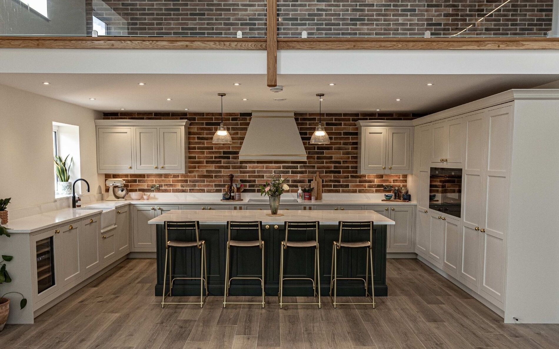 Belgravia Kitchen in Shell and Deep Forest by Stag Kitchens
