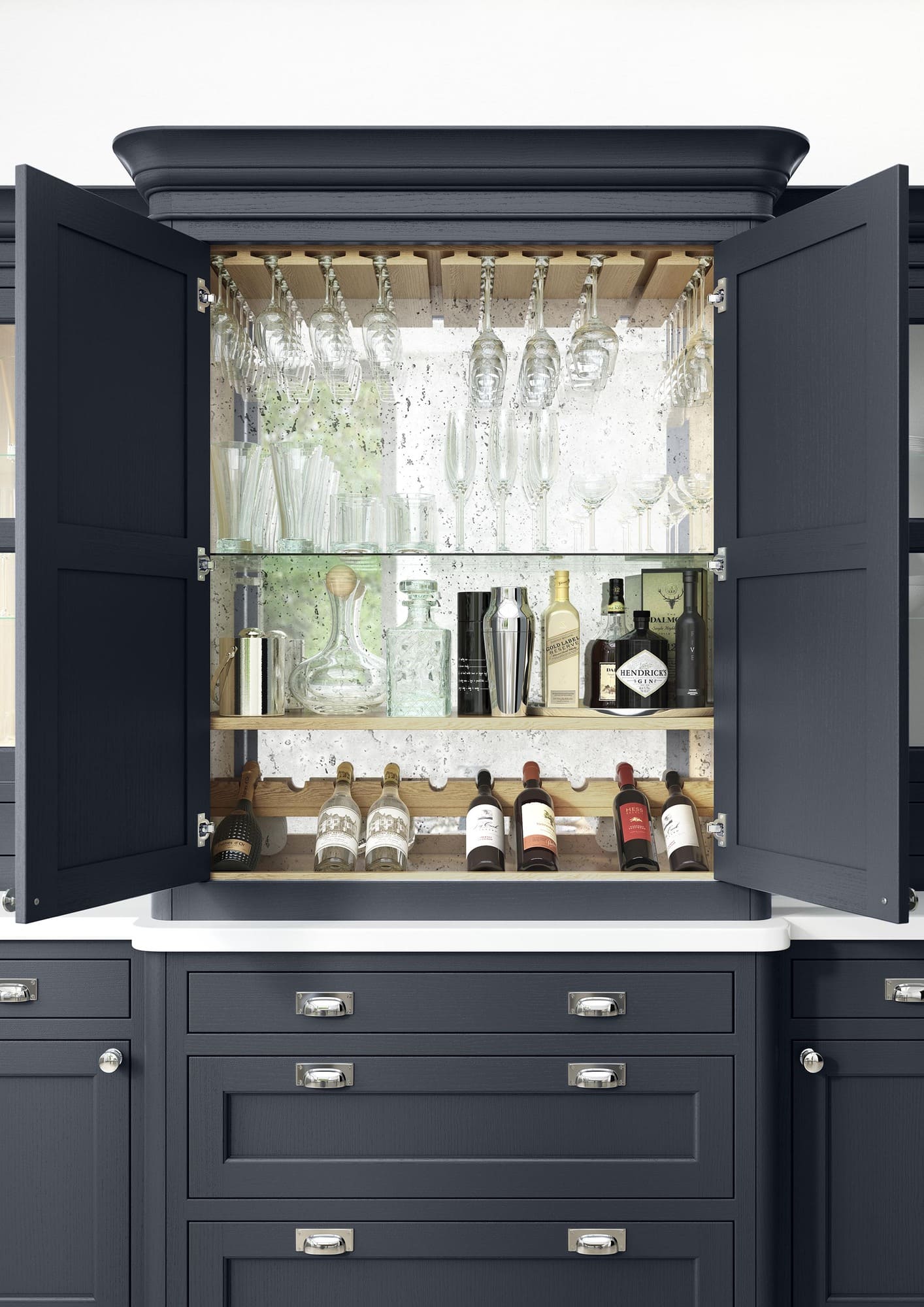 Belgravia Slate Blue Drinks Dresser by STORI