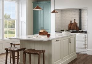 Jacobsen Taupe Grey and Light Teal Kitchen by STORI