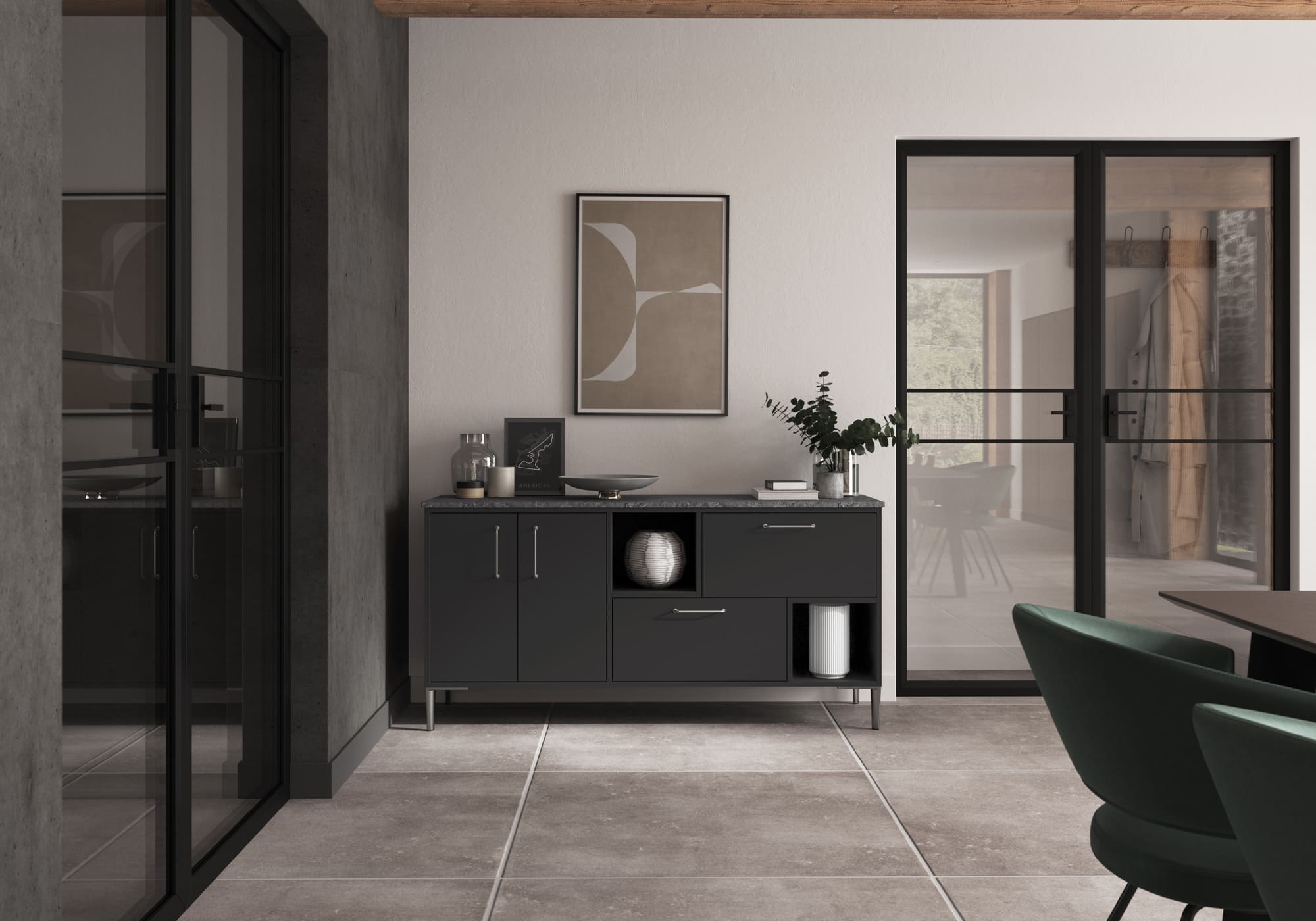 Zola Matte Graphite Sideboard by STORI