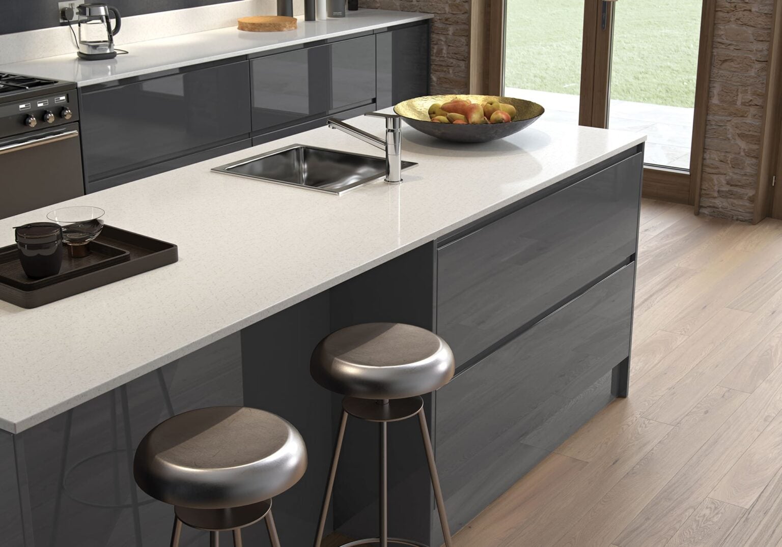 Strada Kitchens Strada Gloss Kitchens | Handleless, Slab | Kitchen Range by STORI