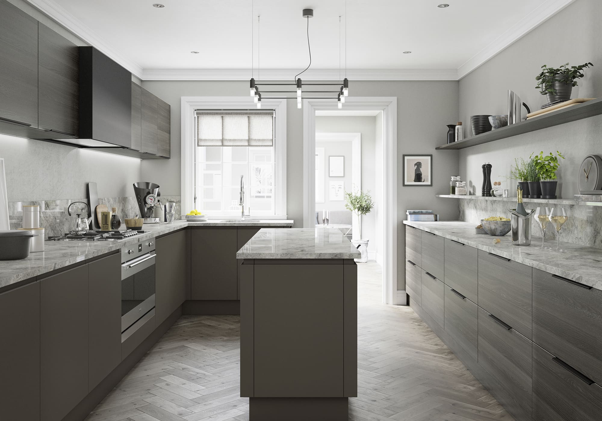Strada Matte Lava and Tavola Carbon Oak by STORI