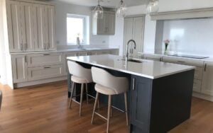 Wakefield Kitchen in Shell and Graphite by Hanna Bros