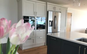 Wakefield Kitchen in Shell and Graphite by Hanna Bros