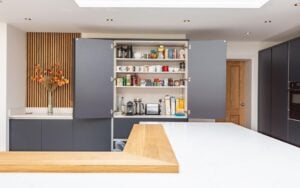 Zola Soft-Matte Kitchen in Indigo by Kitchen Ergonomics