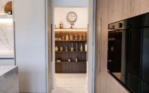 Rezana & Zola Matte Kitchen in Espresso & Taupe Grey by Broomside Design