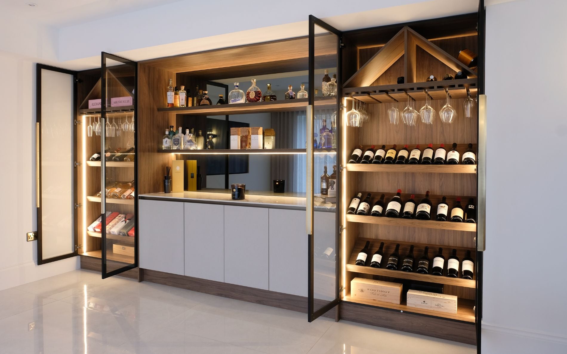 Rezana & Zola Matte Kitchen in Espresso & Taupe Grey by Broomside Design
