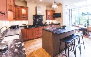 Belgravia Kitchen in Colour Matched Red by The Appliance Gallery