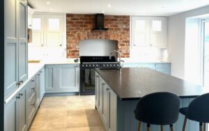 Belgravia Kitchen in Pantry Blue & Porcelain by Cader Kitchens