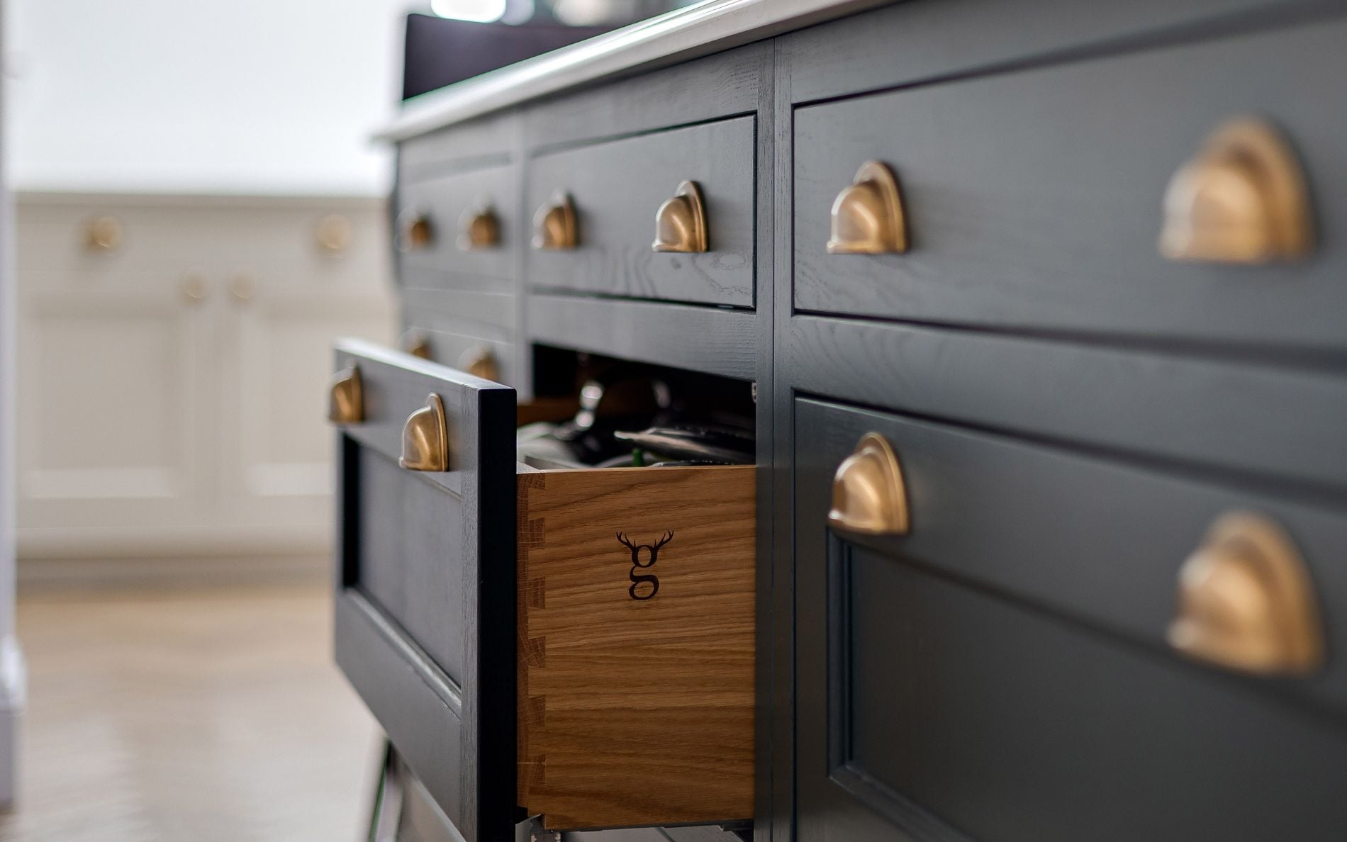 Belgravia Kitchen in Shell & Colour Matched by Stag Kitchens