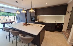 Zola Soft-Matte Kitchen in Graphite by Kitchen Ergonomics