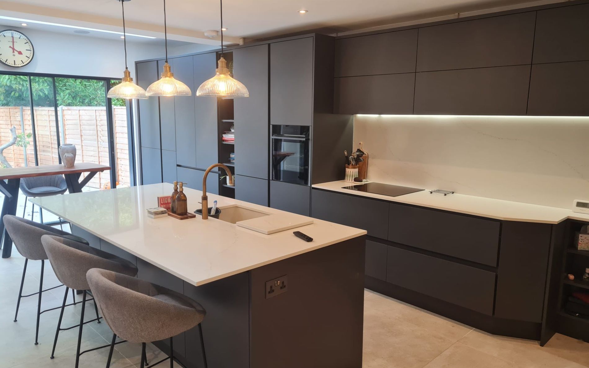 Zola Soft-Matte Kitchen in Graphite by Kitchen Ergonomics