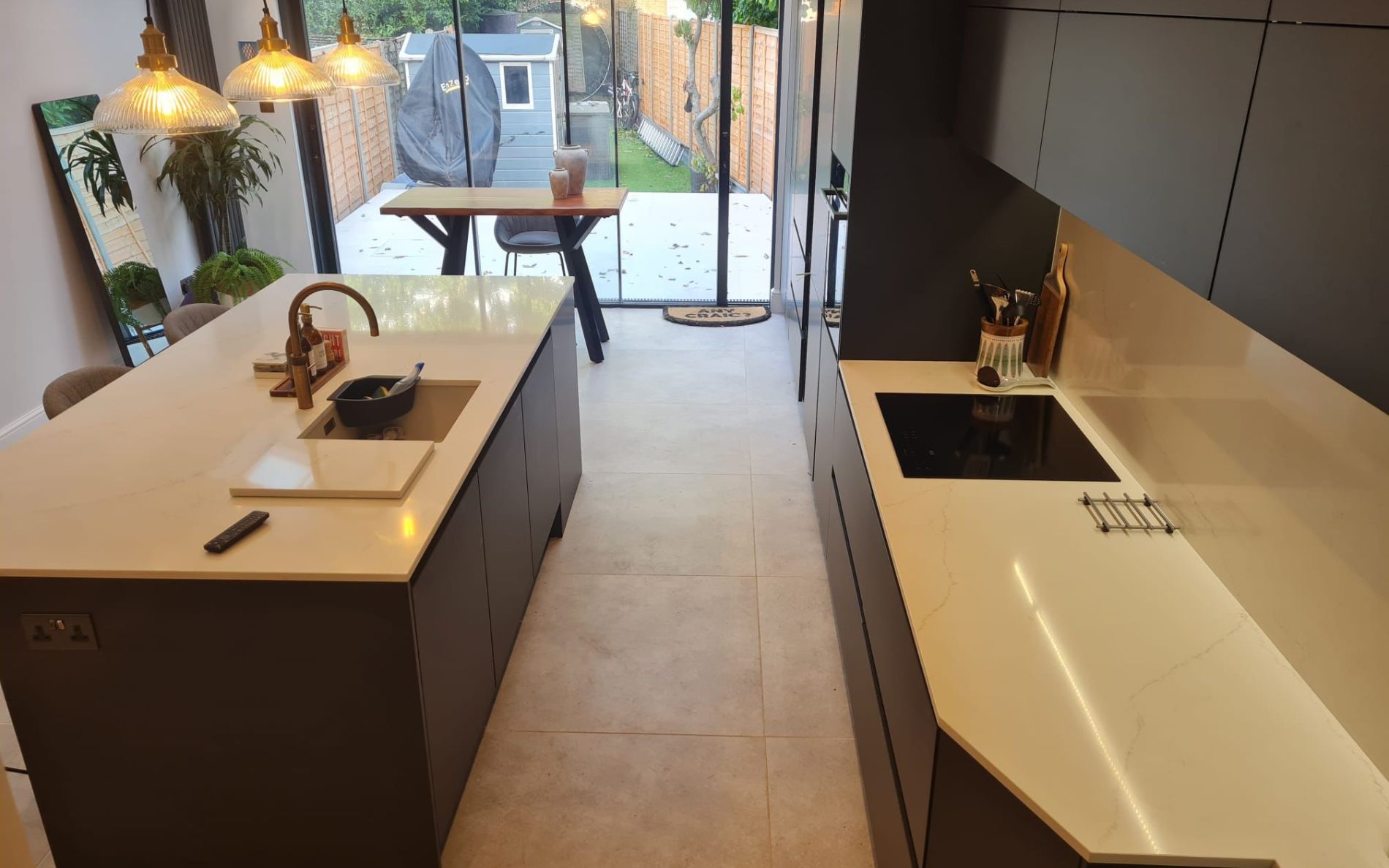 Zola Soft-Matte Kitchen in Graphite by Kitchen Ergonomics