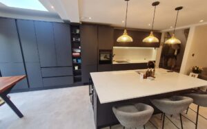 Zola Soft-Matte Kitchen in Graphite by Kitchen Ergonomics