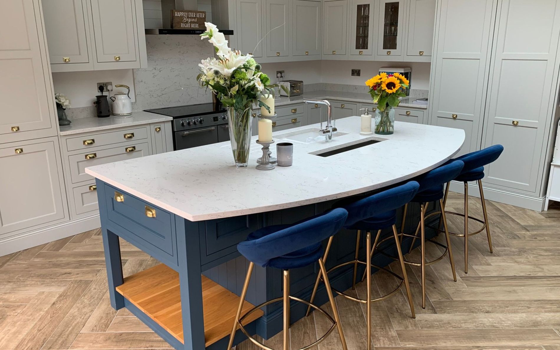 Belgravia Kitchen in Light Grey & Airforce by Complete Kitchens Mansfield