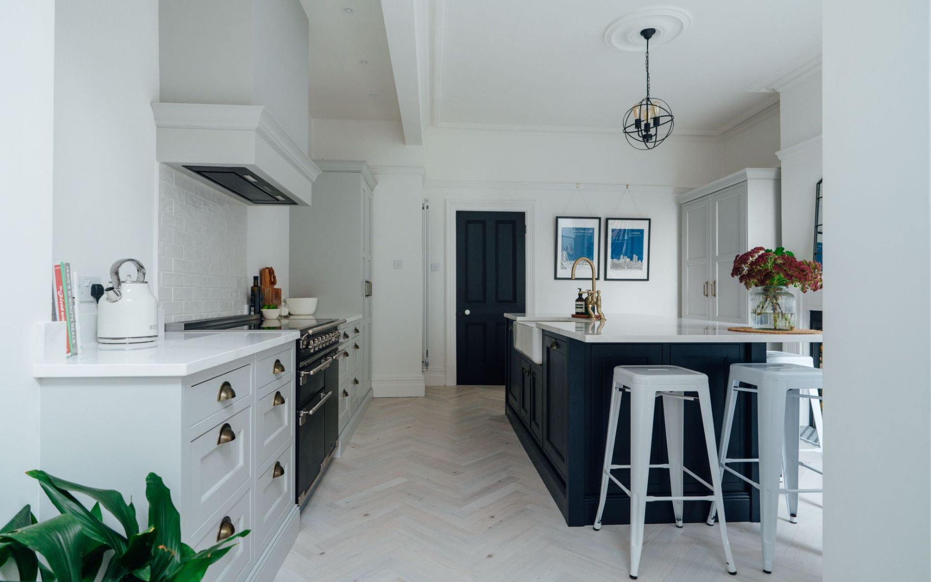 Belgravia Kitchen in Light Grey & Slate Blue by The Appliance Gallery