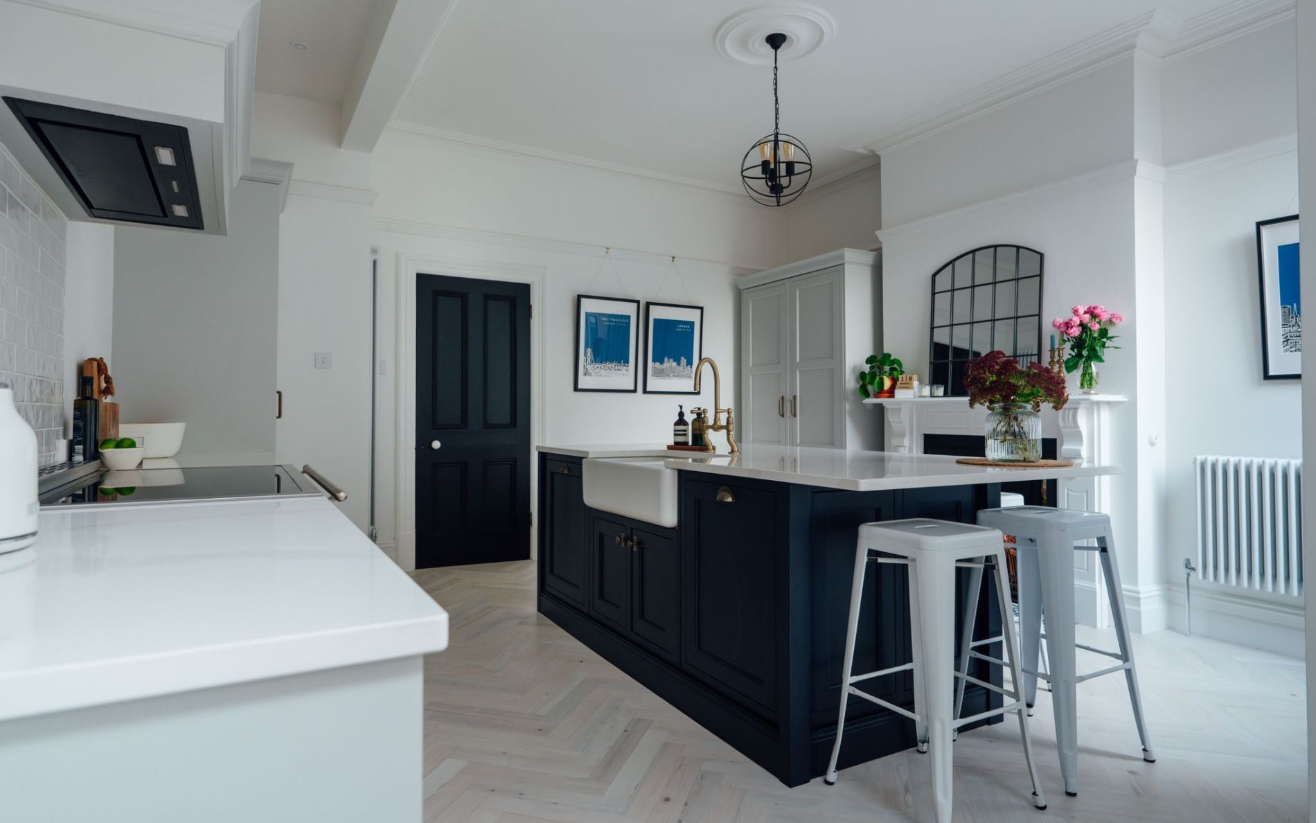 Belgravia Kitchen in Light Grey & Slate Blue by The Appliance Gallery