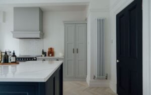 Belgravia Kitchen in Light Grey & Slate Blue by The Appliance Gallery