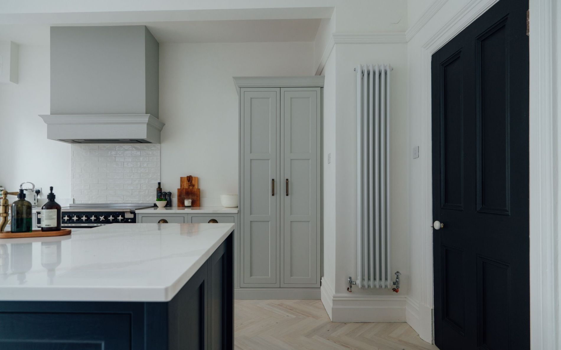 Belgravia Kitchen in Light Grey & Slate Blue by The Appliance Gallery