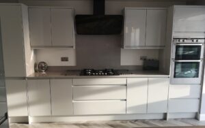 Strada Gloss Kitchen in Light Grey & Graphite by Saturn Interiors