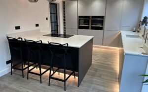 Zola Soft-Matte Kitchen in Light Grey & Graphite by Saturn Interiors