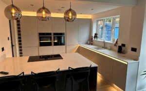 Zola Soft-Matte Kitchen in Light Grey & Graphite by Saturn Interiors