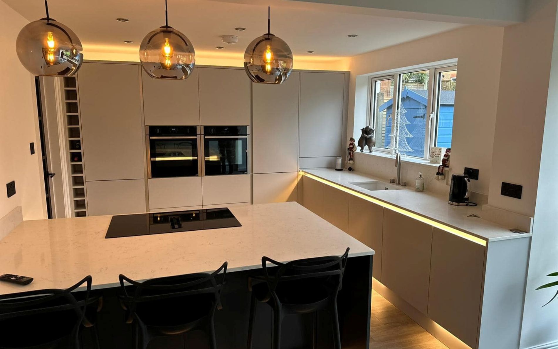 Zola Soft-Matte Kitchen in Light Grey & Graphite by Saturn Interiors