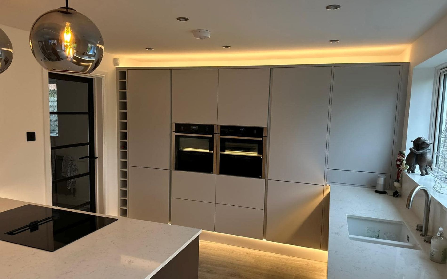 Zola Soft-Matte Kitchen in Light Grey & Graphite by Saturn Interiors
