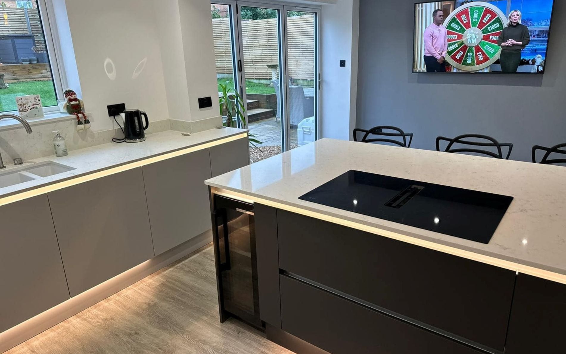 Zola Soft-Matte Kitchen in Light Grey & Graphite by Saturn Interiors