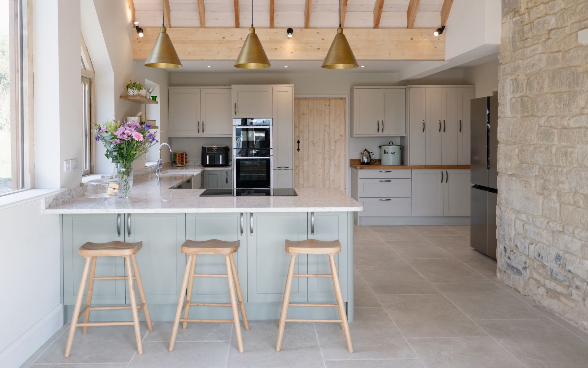 Aldana Kitchen in Taupe Grey & Cardamom by Sarah Jane Kitchens