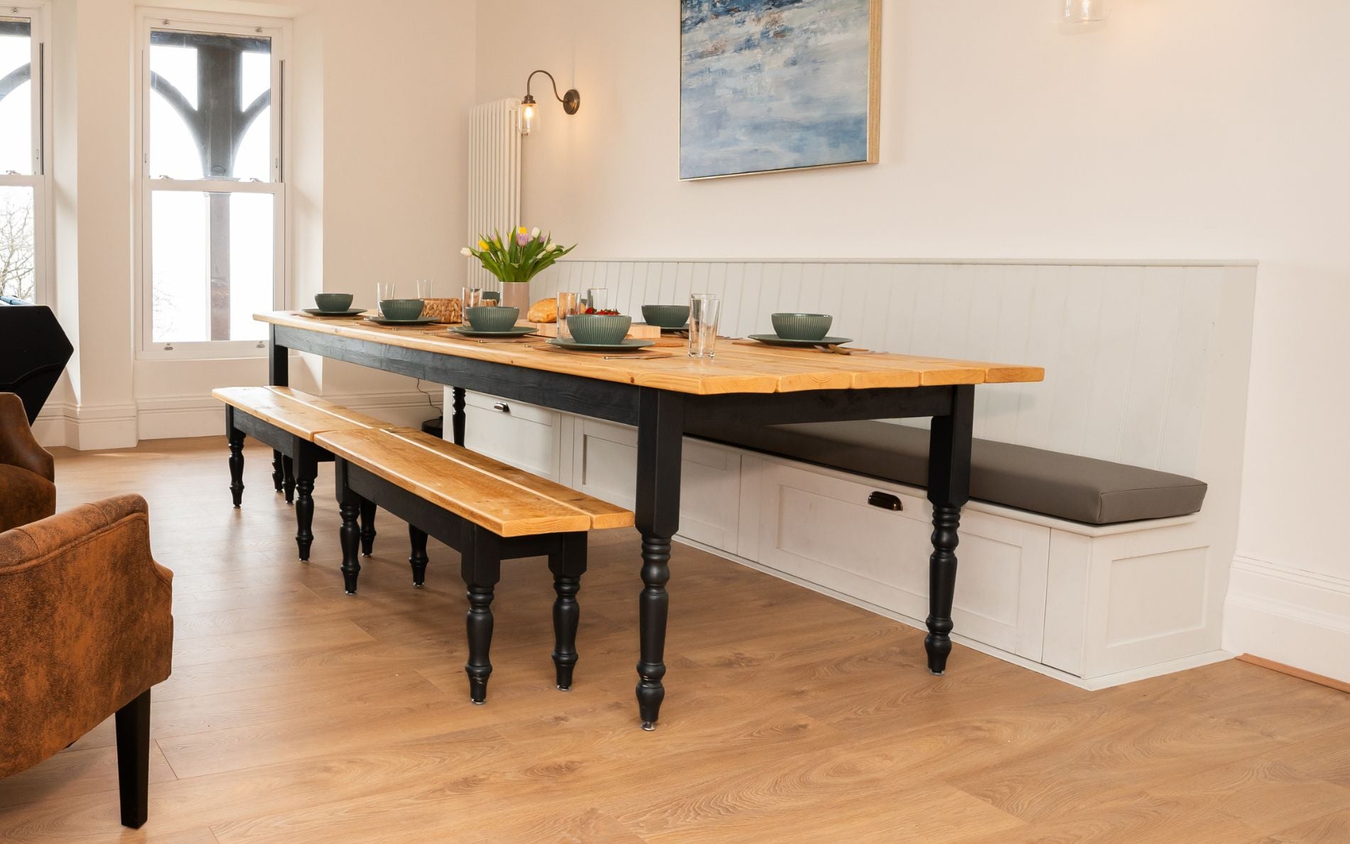 Kensington Bench Seating in Cashmere by Stag Kitchens