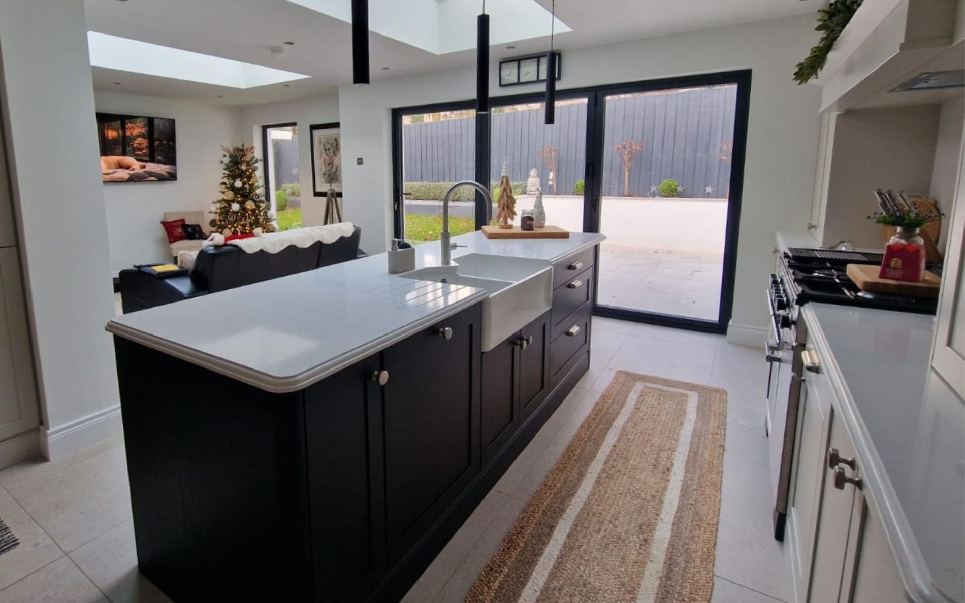 Aldana Kitchen in Shell & Cannon Black by Timeless Kitchens