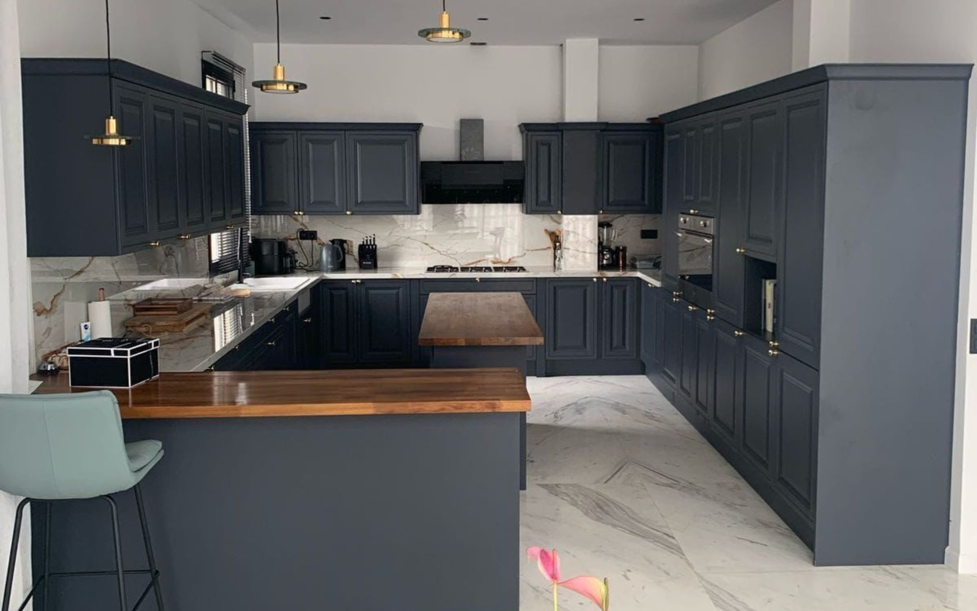 Jacobsen Kitchen in Slate Blue by C&R Interiors