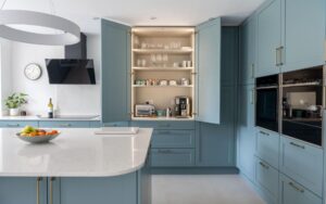 Aldana Kitchen in Light Teal by Kitchen Ergonomics