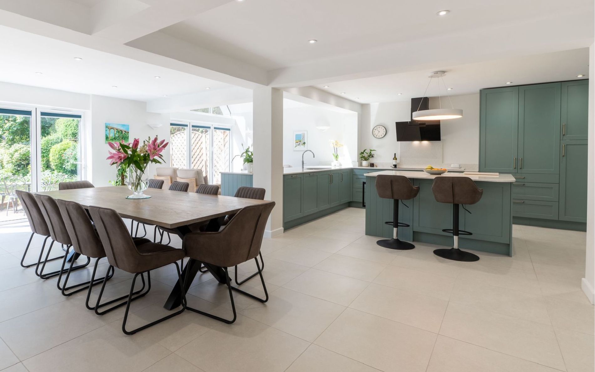 Aldana Kitchen in Light Teal by Kitchen Ergonomics