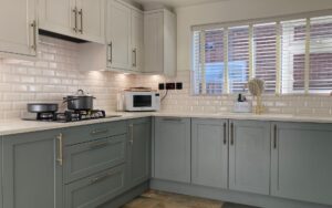 Aldana Kitchen in Reed Green & Taupe Grey by Project Room