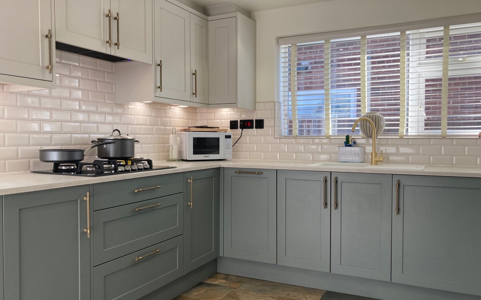 Aldana Kitchen in Reed Green & Taupe Grey by Project Room