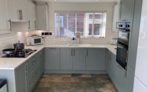 Aldana Kitchen in Reed Green & Taupe Grey by Project Room