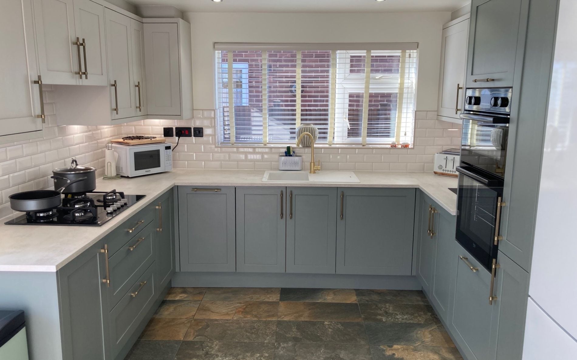 Aldana Kitchen in Reed Green & Taupe Grey by Project Room