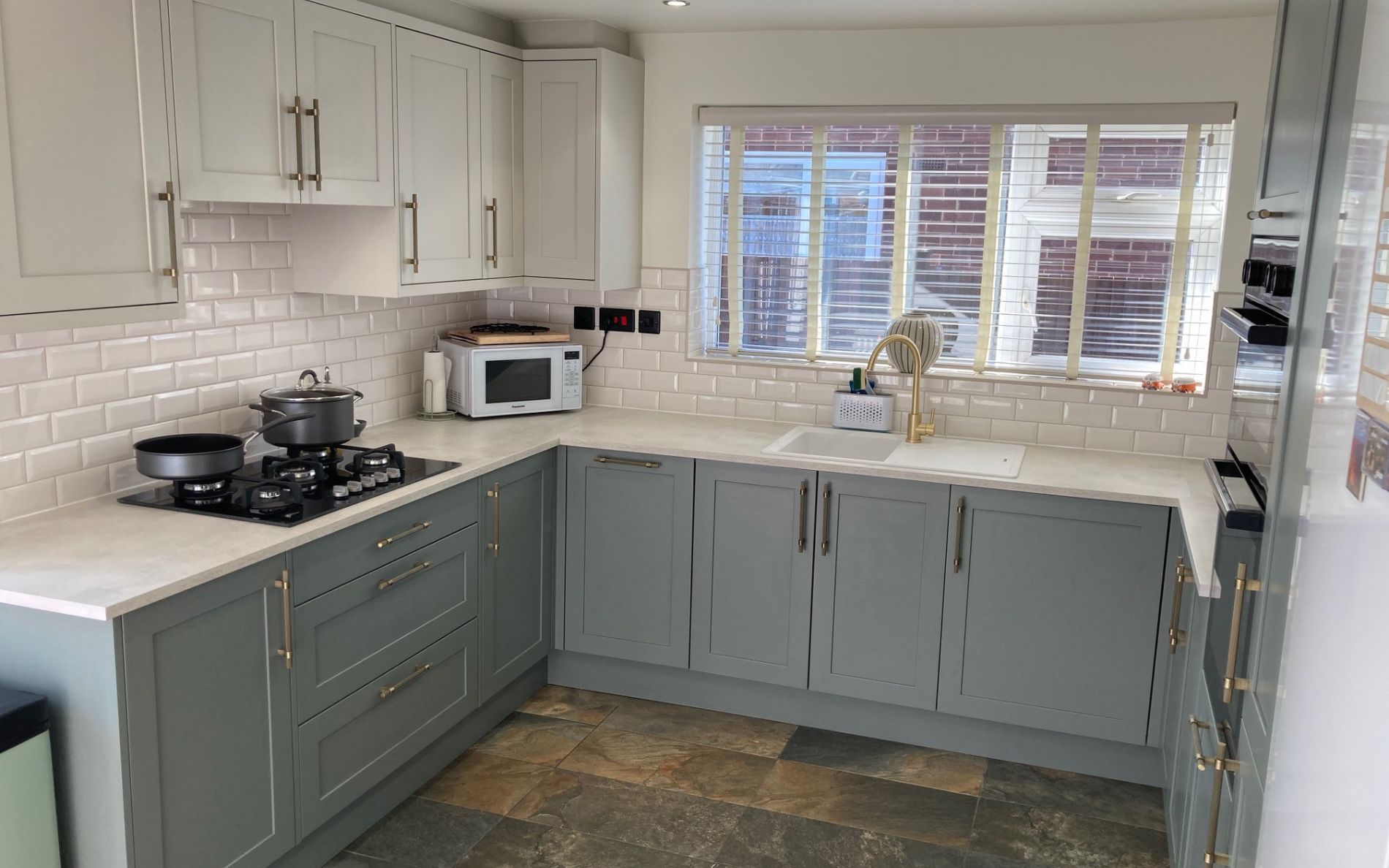 Aldana Kitchen in Reed Green & Taupe Grey by Project Room