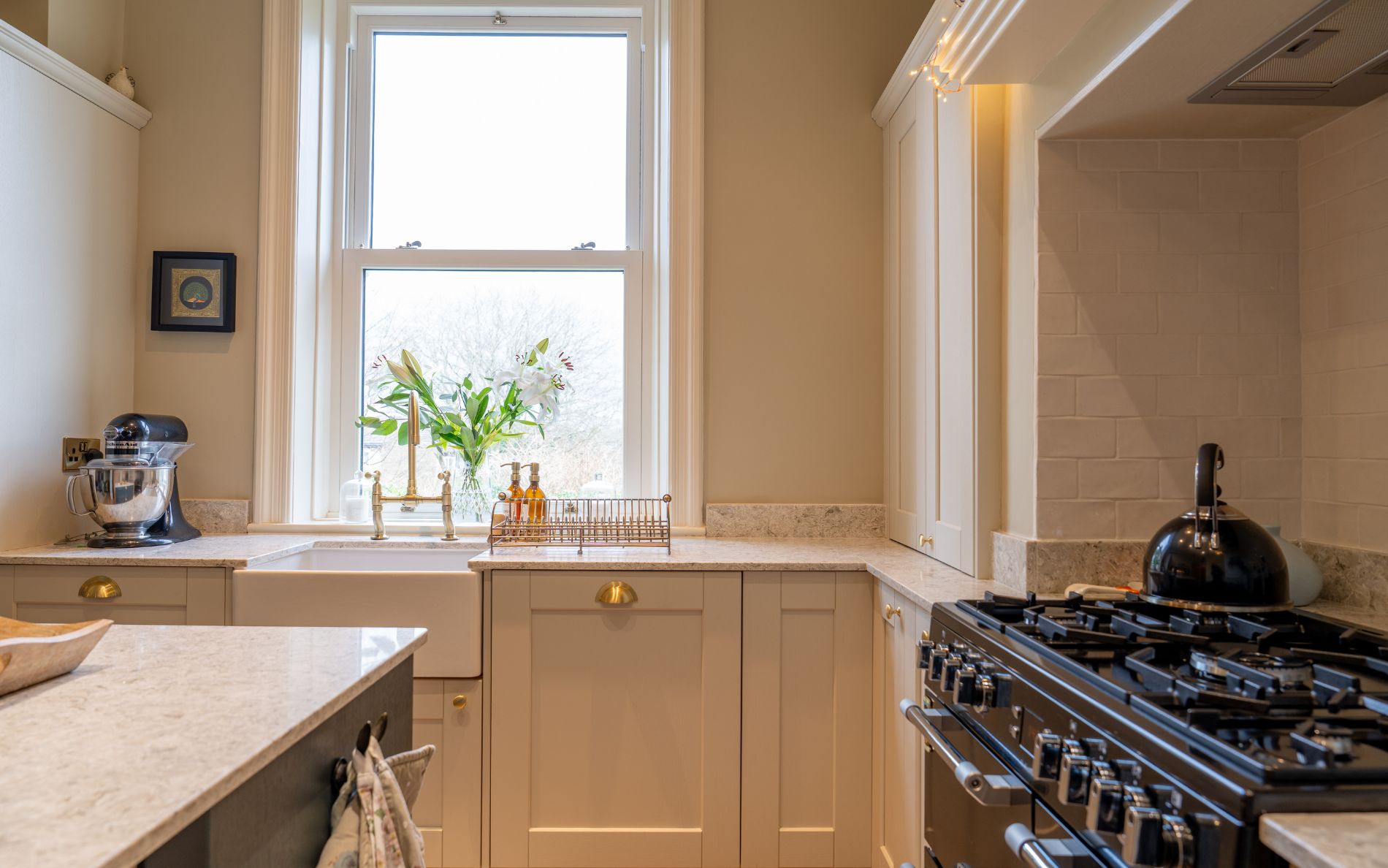 Kensington Kitchen in Mussel & Heritage Green by Creating Spaces