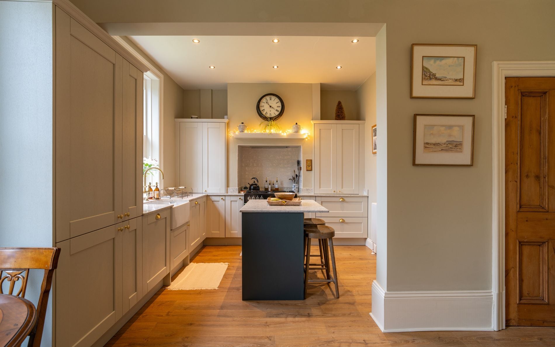 Kensington Kitchen in Mussel & Heritage Green by Creating Spaces