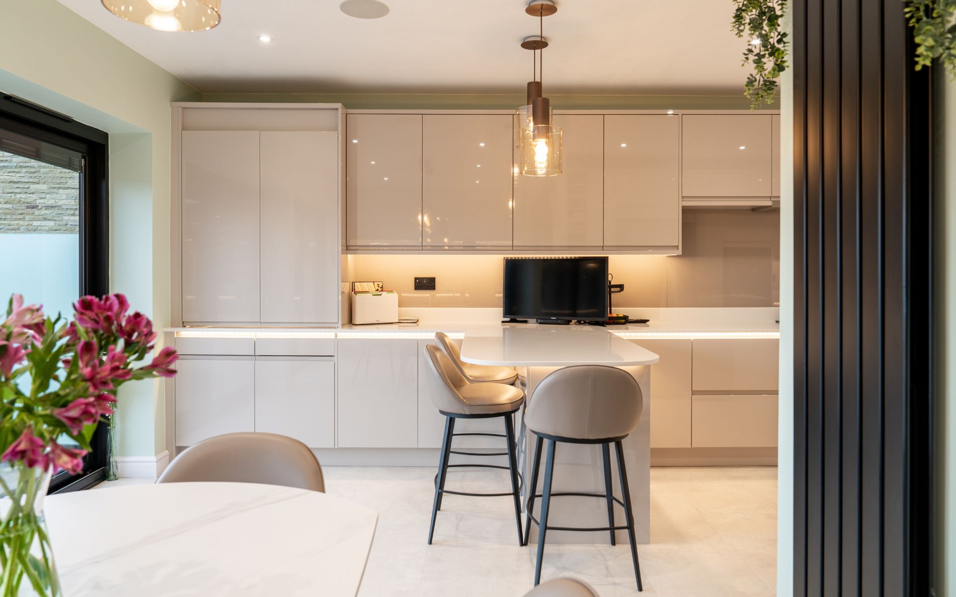 Strada Gloss Kitchen in Cashmere by Creating Spaces