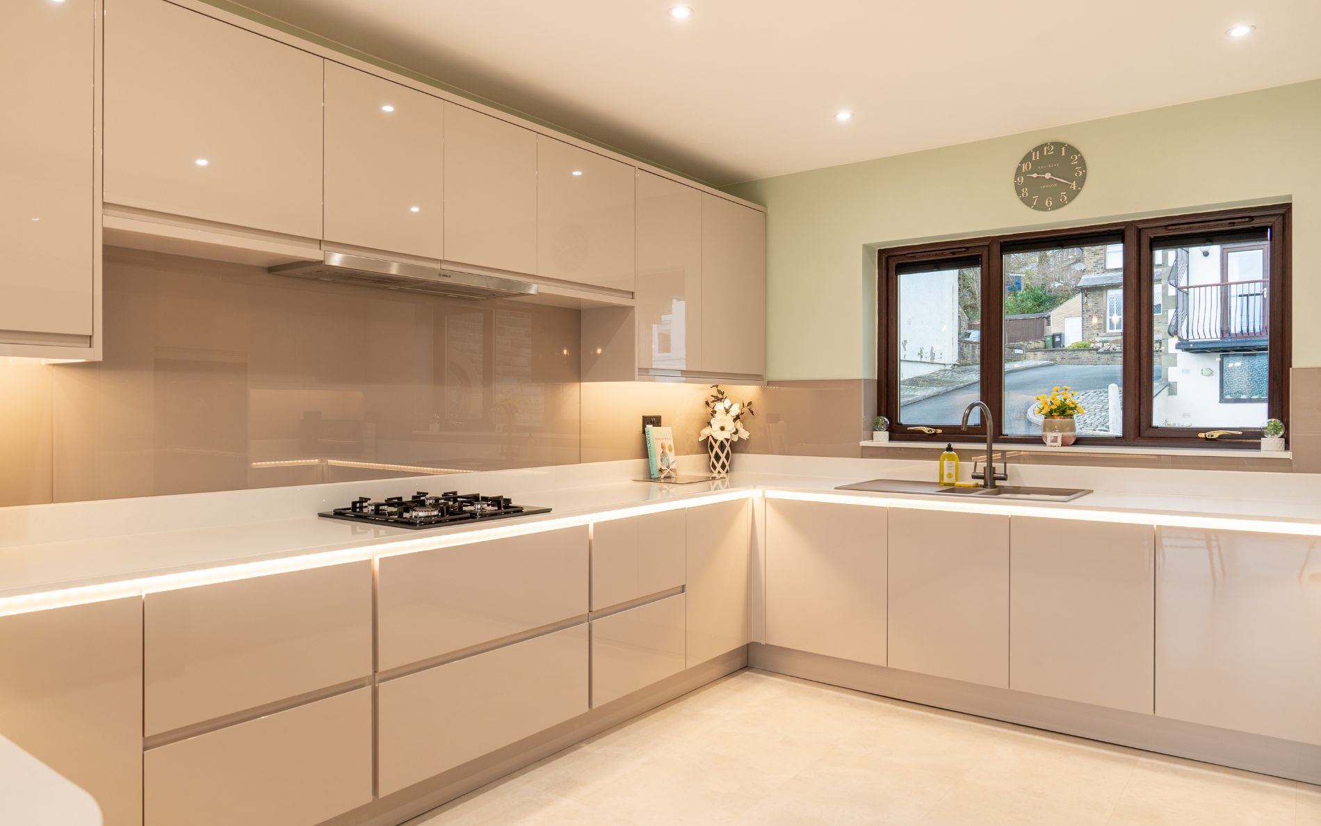 Strada Gloss Kitchen in Cashmere by Creating Spaces