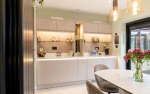 Strada Gloss Kitchen in Cashmere by Creating Spaces