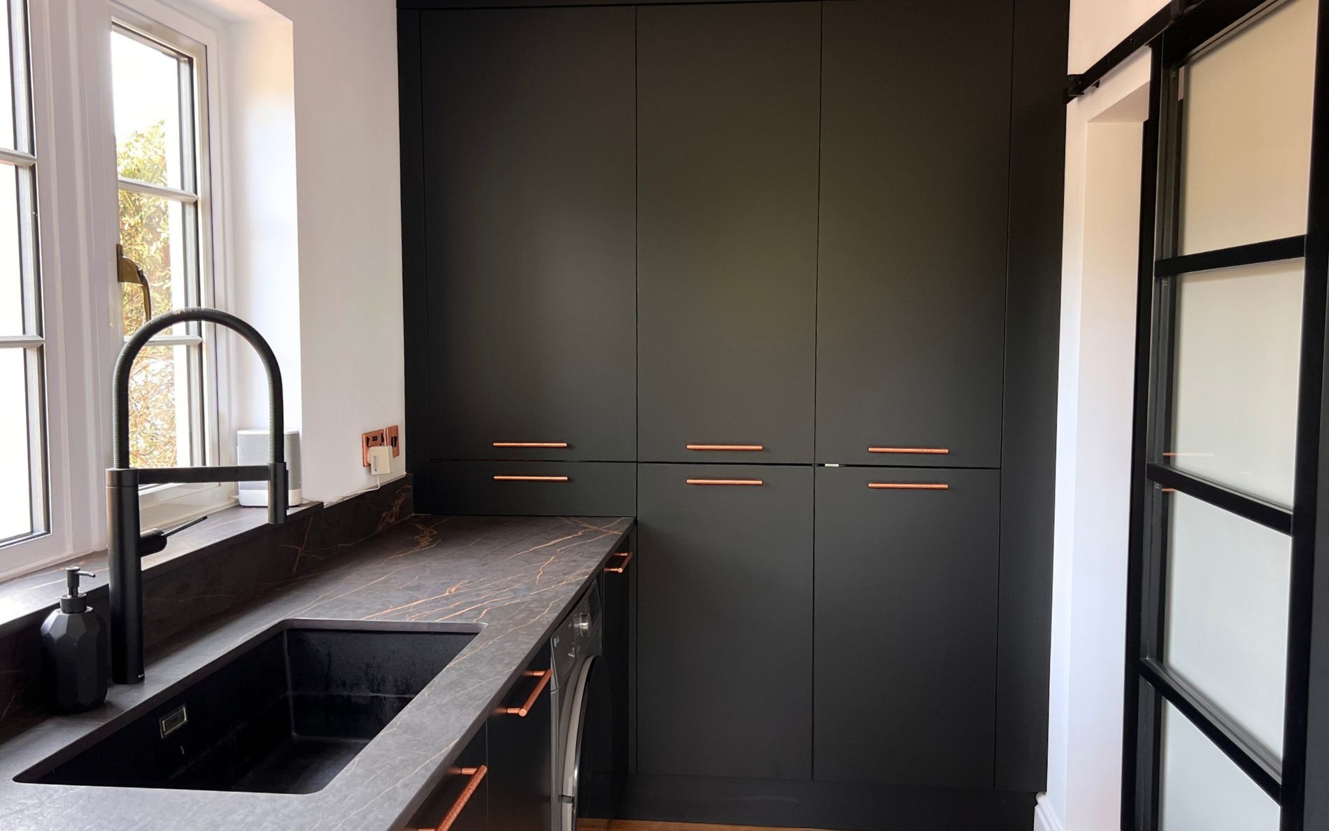 Zola Soft-Matte Kitchen in Graphite by Saturn Interiors