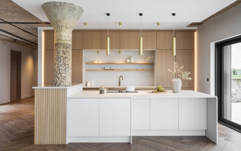 Rezana & Zola Matte Kitchen in Parched Oak & Light Grey by Studio Nest